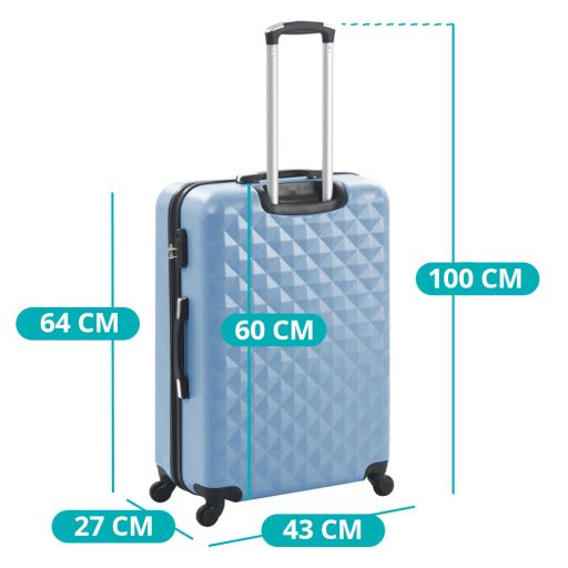 Sada cestovního kufru s kosmetickou taštičkou ve více barvách-ocelově modrá