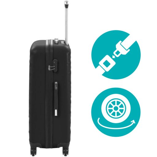 Sada cestovního kufru s kosmetickou taštičkou ve více barvách-černá