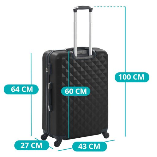 Sada cestovního kufru s kosmetickou taštičkou ve více barvách-černá