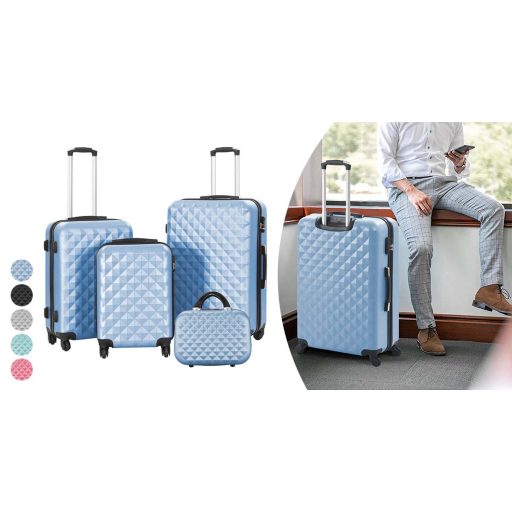 Sada cestovního kufru s kosmetickou taštičkou ve více barvách-černá