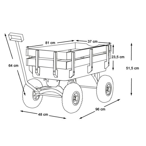 Kovový zahradní vozík  - s nosností do 150 kg