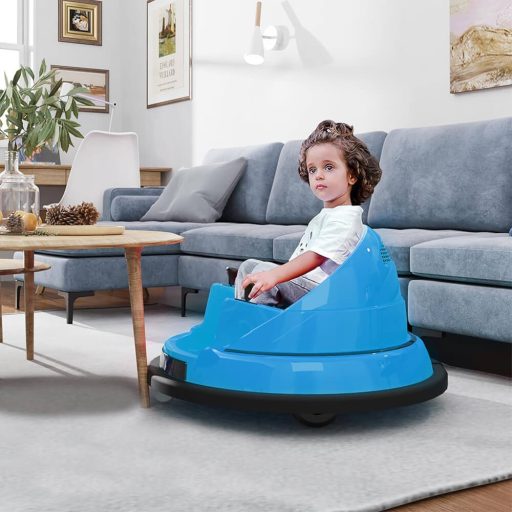 Elektrický dětský dodgem, 6V, s baterií, dálkovým ovládáním, modrý