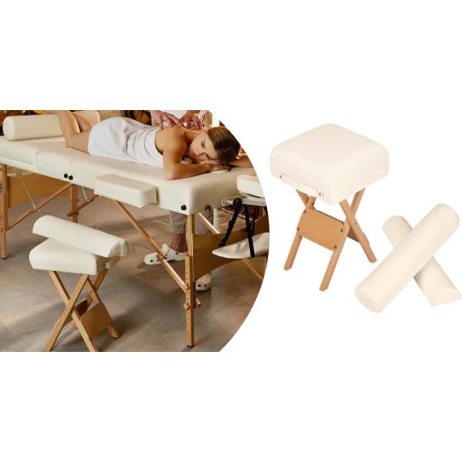 Skládací křeslo k masážnímu lůžku se 2 masážními válečky