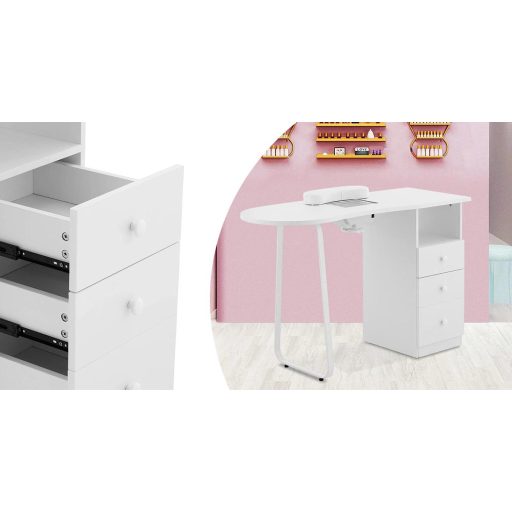 Manikúrní stolek s zabudovaným odsáváním s 3 zásuvkami