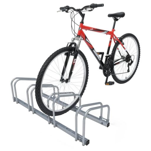 Venkovní úschovna kol pro 4 jízdní kola, stříbrná