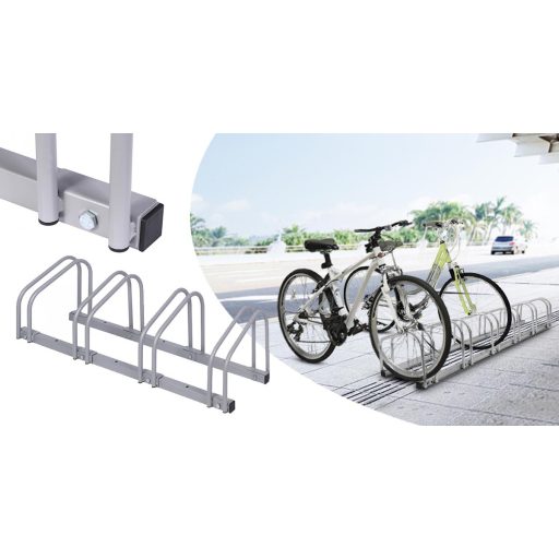 Venkovní úschovna kol pro 4 jízdní kola, stříbrná