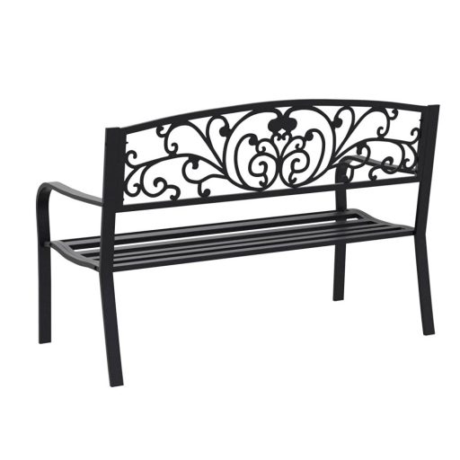 Zahradní lavice, s listy