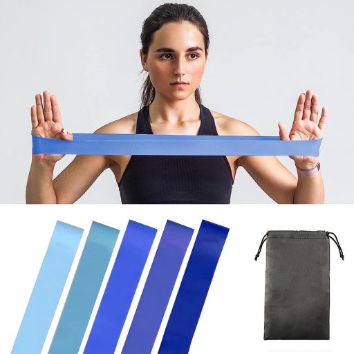 Gumové pásy na cvičení, 5 ks ve více typech - modré