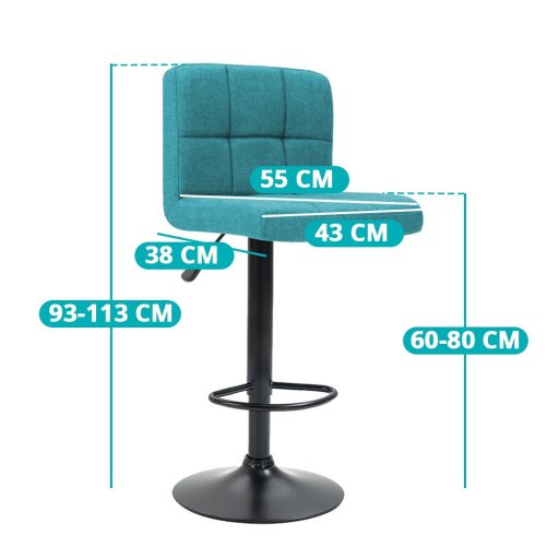  2 látkové barové židle ve více barvách-mátová