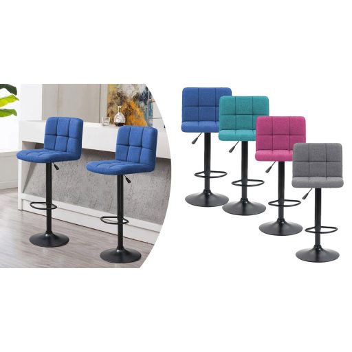 2 látkové barové židle ve více barvách, tmavě šedá