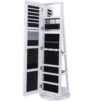   Otočný držák na šperky a tašky se zrcadlem po celé délce