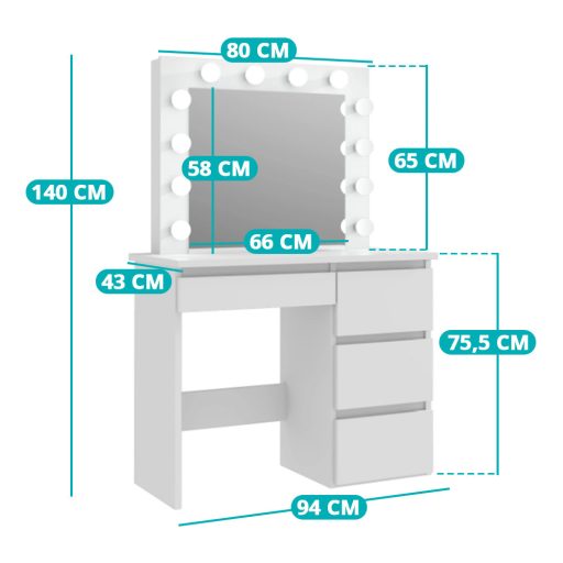 Barcelona toaletní stolek, ve více barvách, bílá