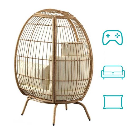 Proutěné křeslo s polštáři