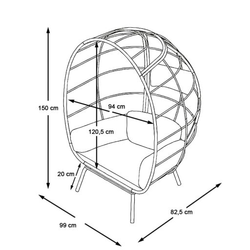 Proutěné křeslo s polštáři
