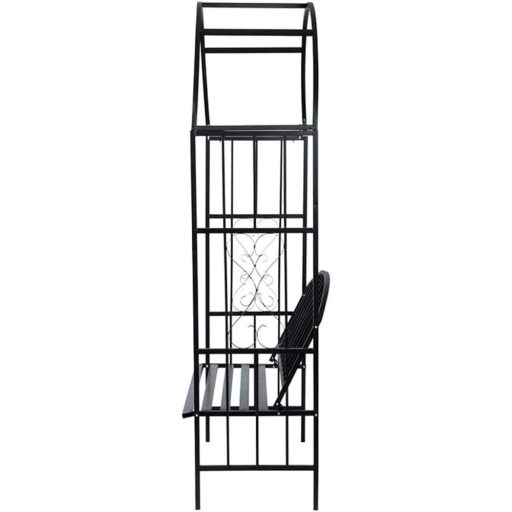 Pergola pro růže s lavičkou, černá