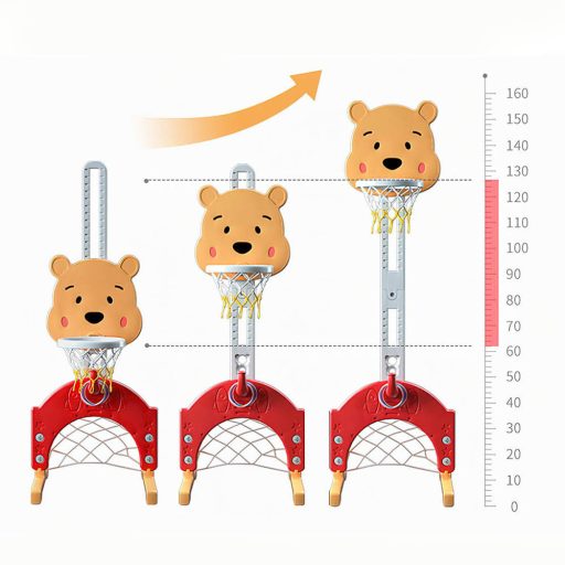 Dětská hrací souprava 4 v 1 s nastavitelnou výškou, oranžovo-žlutá