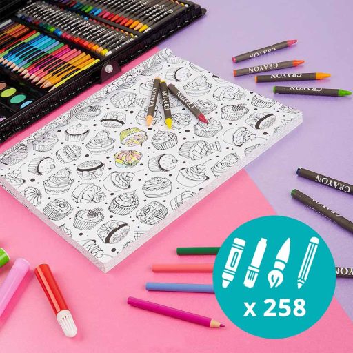 258 dílná sada na kreslení a malování pro děti