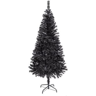 Černý umělý vánoční stromek, 120cm 230 větví