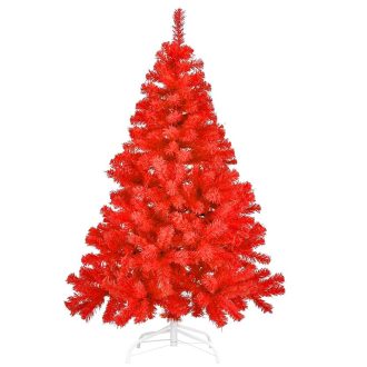 Červený umělý vánoční stromek, 150cm 415 větví