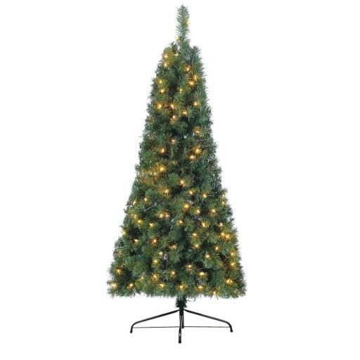 Poloviční umělý vánoční stromek 160 LED-ů, 180 cm 340 větví