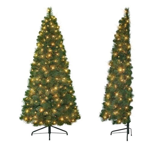Poloviční umělý vánoční stromek 160 LED-ů, 180 cm 340 větví
