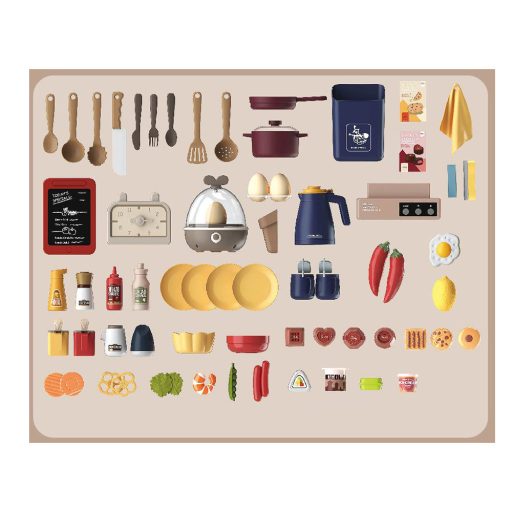 Dětská kuchyňka 72 dílná, hnědá