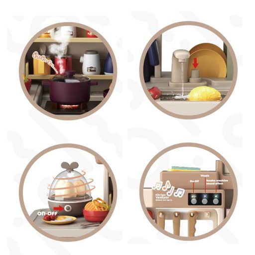 Dětská kuchyňka 72 dílná, hnědá