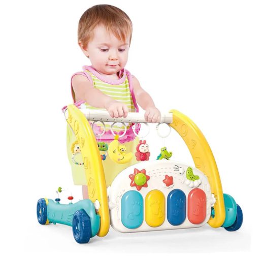 Pomůcka na chození pro děti a hrací koberec s klavírem 2 v 1
