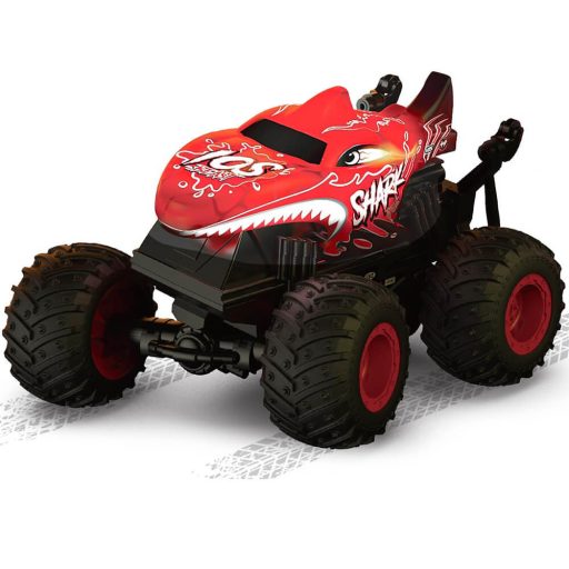 Červený drifting auto s dálkovým ovládáním s žralokem