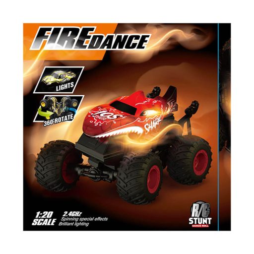 Červený drifting auto s dálkovým ovládáním s žralokem