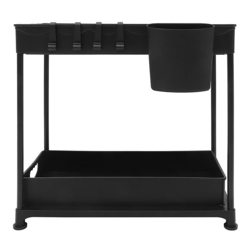 Dvojpatrový systém organizéru pod dřezy - 2 kusy, černá