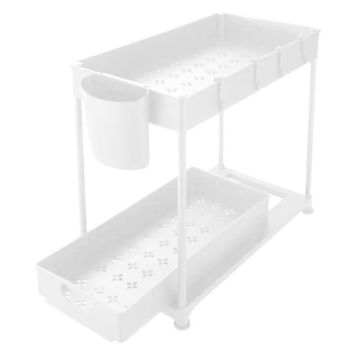 Dvojpatrový systém organizéru pod dřezy - 2 kusy, různé barvy