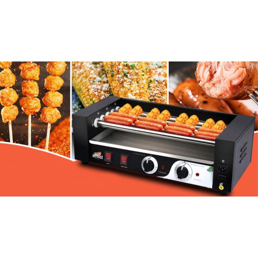 Valcový gril na přípravu a ohřívání HOT DOG párků