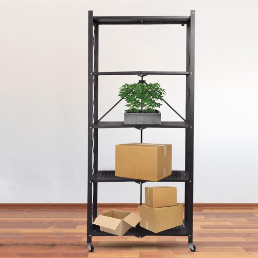 Skládací pojízdný kuchyňský úložný regál, kovový