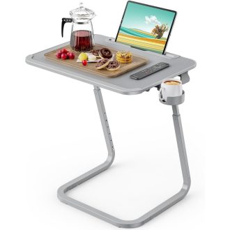   Nastavitelný snídaňový stůl s držákem na tablet, šedá