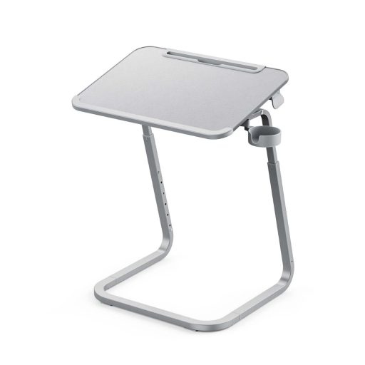 Nastavitelný snídaňový stůl s držákem na tablet, šedá