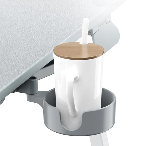 Nastavitelný snídaňový stůl s držákem na tablet, šedá