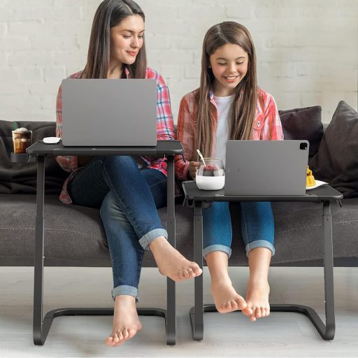 Nastavitelný snídaňový stůl s držákem na tablet, černá