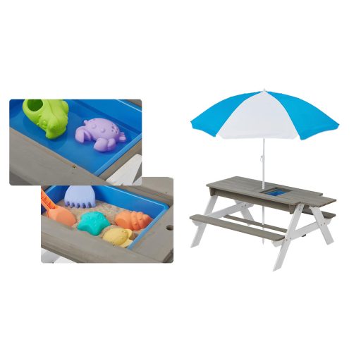  3v1 dětský piknikový stůl s deštníkem