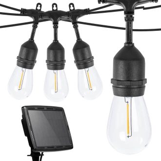   Venkovní solární dekorační řetěz s 15 LED žárovkami E27, 15 m