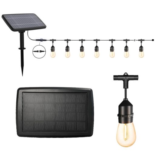 Venkovní solární dekorační řetěz s 15 LED žárovkami E27, 15 m