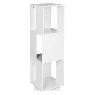 Otočný knihovní regál, 34x34x108 cm, bílý