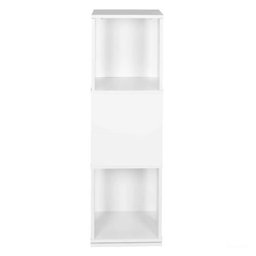 Otočný knihovní regál, 34x34x108 cm, bílý