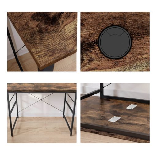 Přestavitelný rohový psací stůl s policemi, hnědý