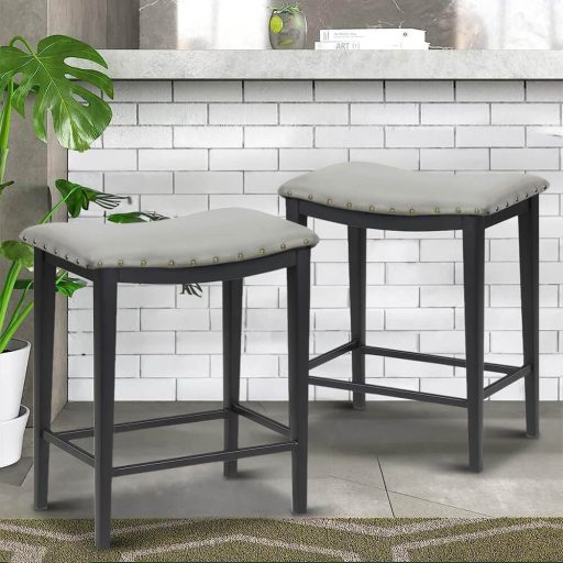 Čalouněná barová židle 2 ks, šedá