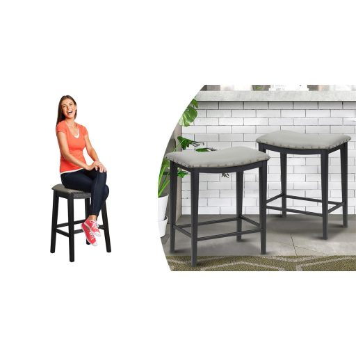 Čalouněná barová židle 2 ks, šedá