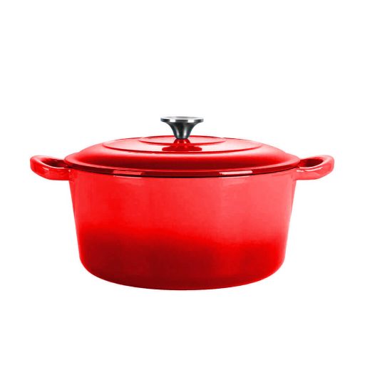 Smaltovaný litinový hrnec s poklicí 4L, červený