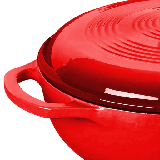 Smaltovaný litinový hrnec s poklicí 5,7 L, červený