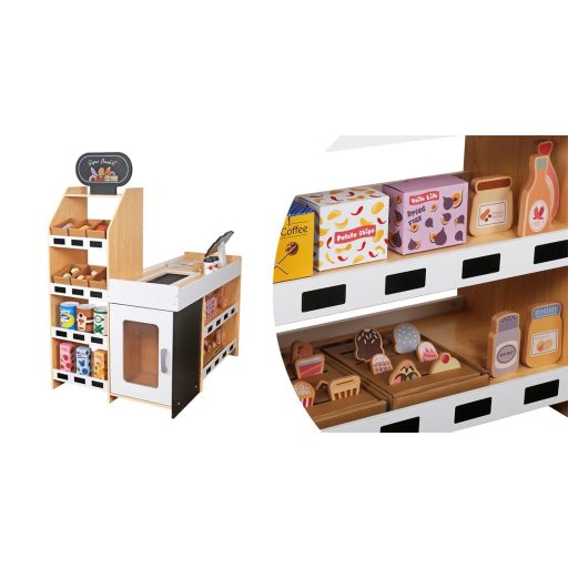 Dřevěný herní obchod se supermarketovými doplňky
