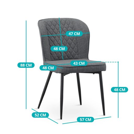 Leo jídelní židle, 2 ks, šedá